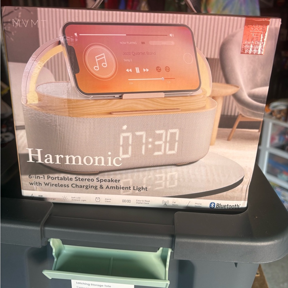 MVMT Harmonic Portable Speaker with Wireless Charging and Ambient Light - Gray